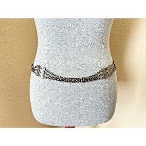 Women's Size Small/Medium Silver Multi Layered Chain Hip Belt